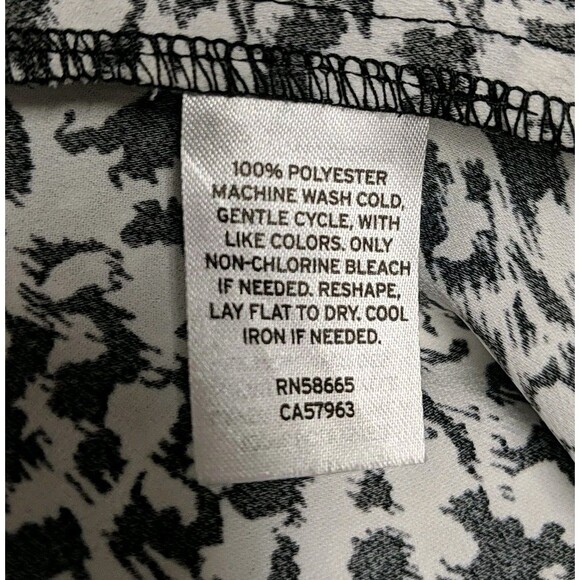 Halogen Top Women Medium Sleeveless Sheer Raw Trim Hem Black & White Layers M - Picture 8 of 8